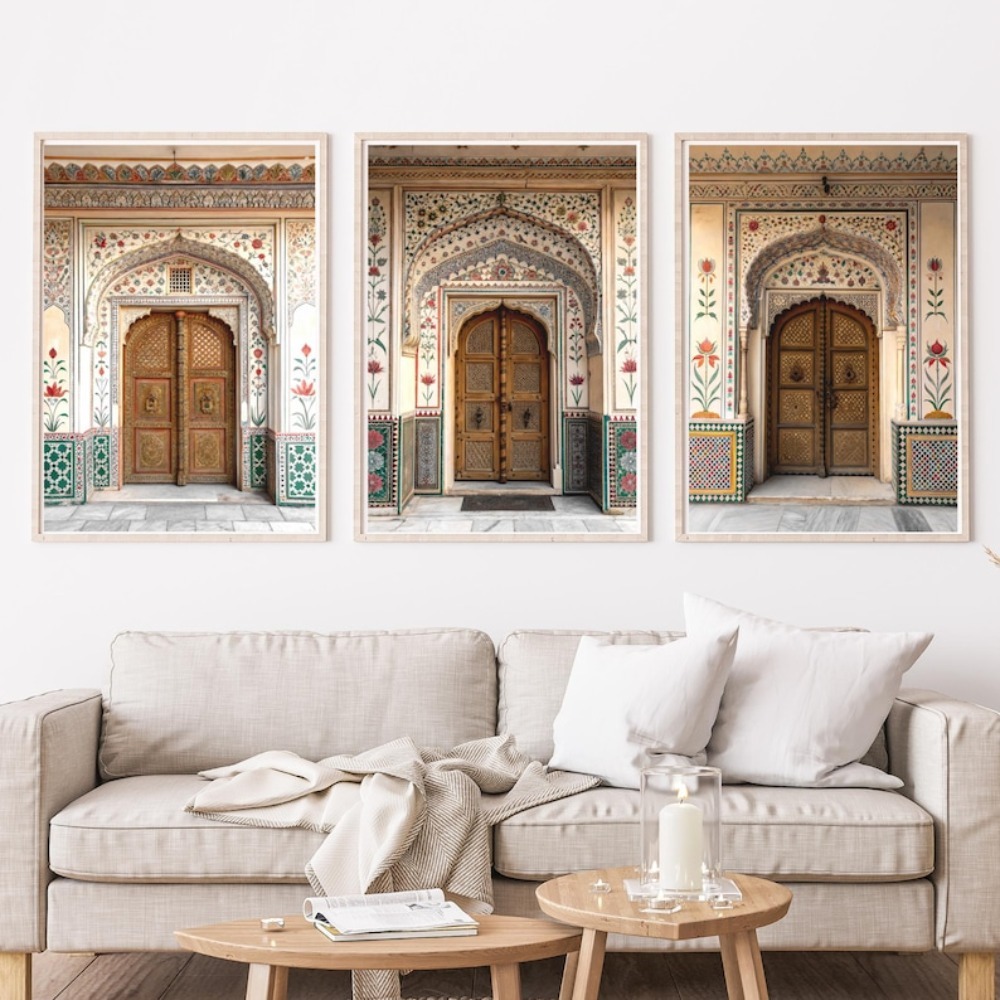 Home Decor Jaipur - فن بوابة راجستھان التقليدية بدون إطار،