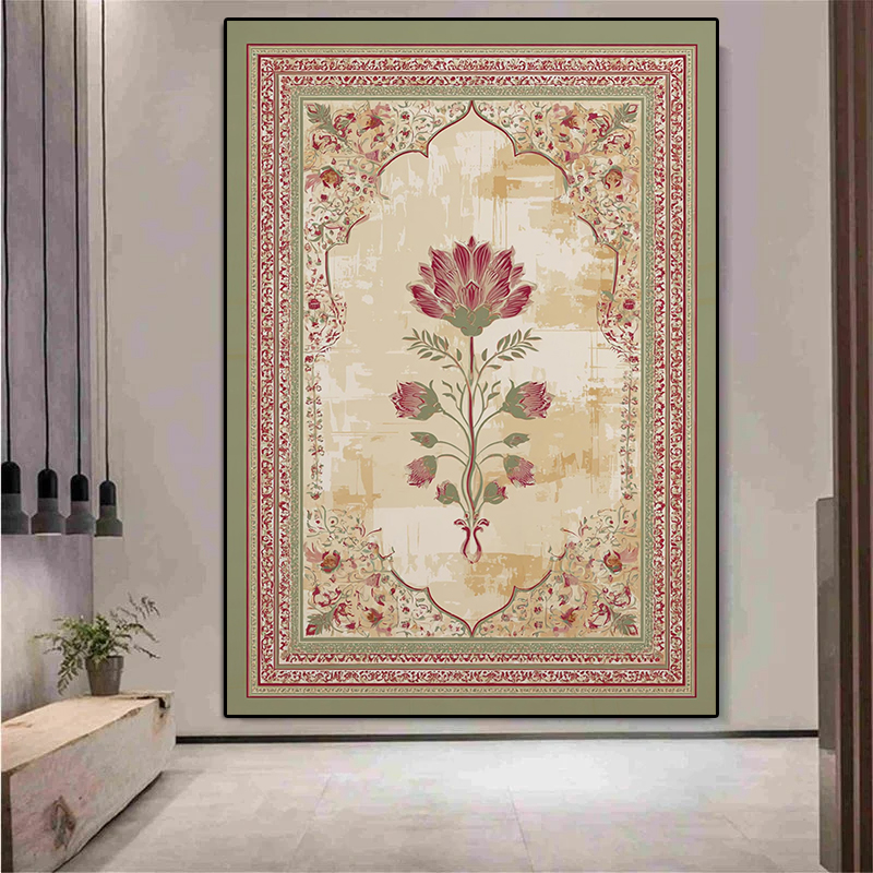 Home Decor Jaipur - لوحة قماشية لقوس مغولي مزخرف بالزهور،