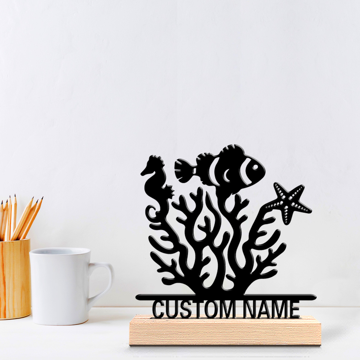 Home Decor Names - تمثال معدني مخصص بتصميم الحياة البحرية