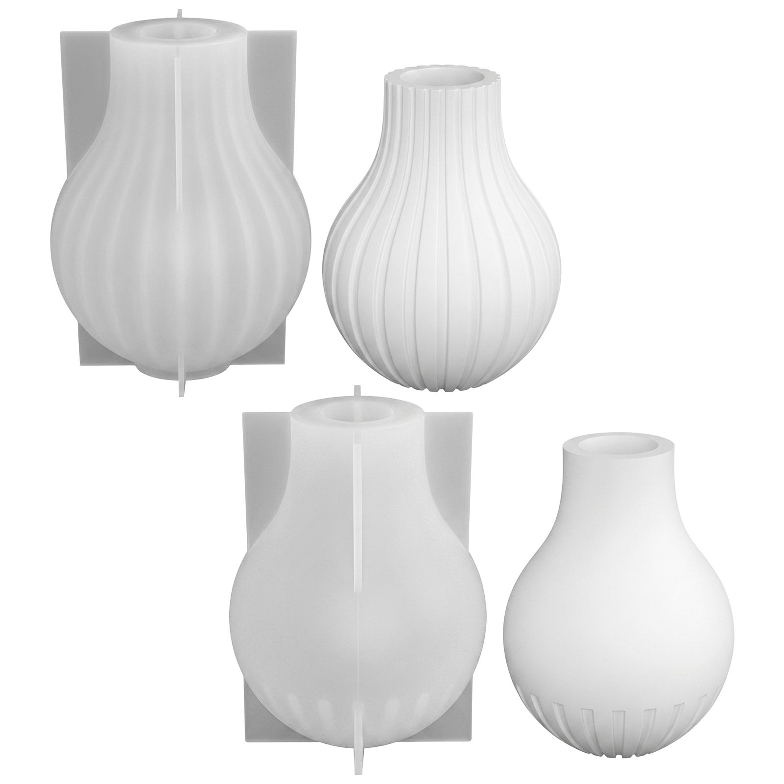 Home Decor Minimalist Style - قالب سيليكون للمزهريات بتصميم مخطط، بأسلوب