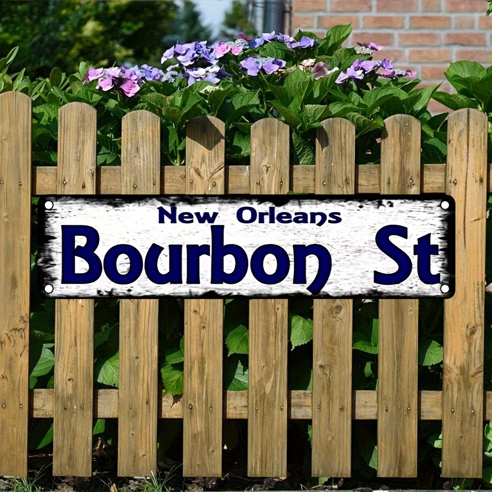 Home Decor New Orleans - لافتة معدنية مخصصة لشارع بوربون في