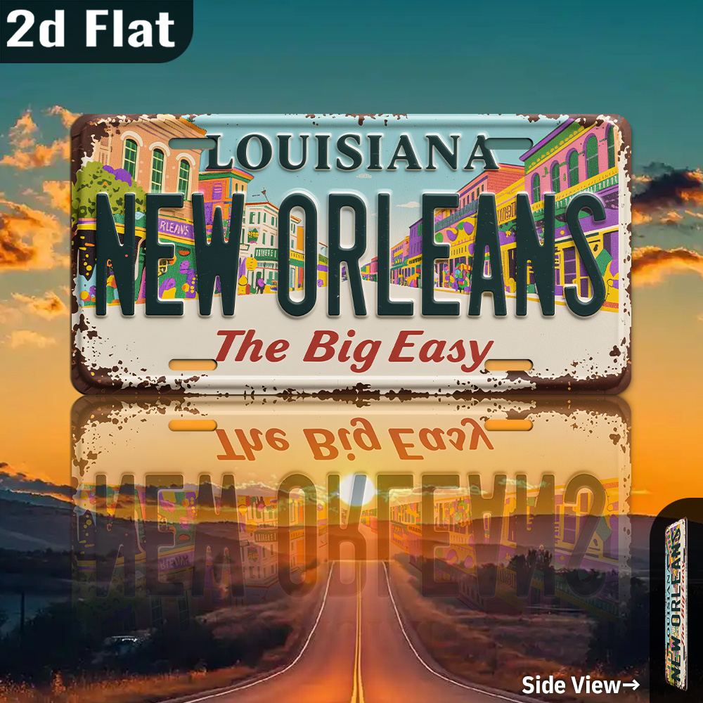 Home Decor New Orleans - علامة فنية جدارية معدنية عتيقة من