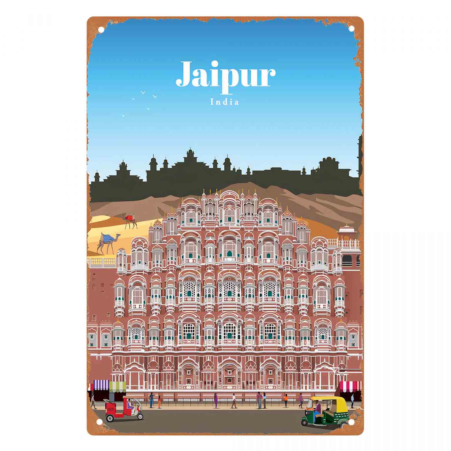 Home Decor Jaipur - لافتة معدنية مسطحة ثنائية الأبعاد بتصميم
