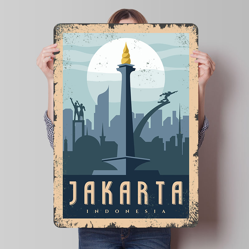 Home Decor Jakarta - لوحة معدنية مخصصة لتزيين الجدران بتصميم