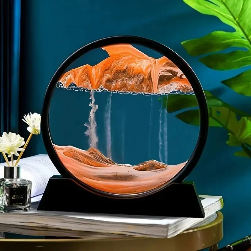 Sand Art Picture - لوحة فنية زجاجية بتصميم الساعة الرملية
