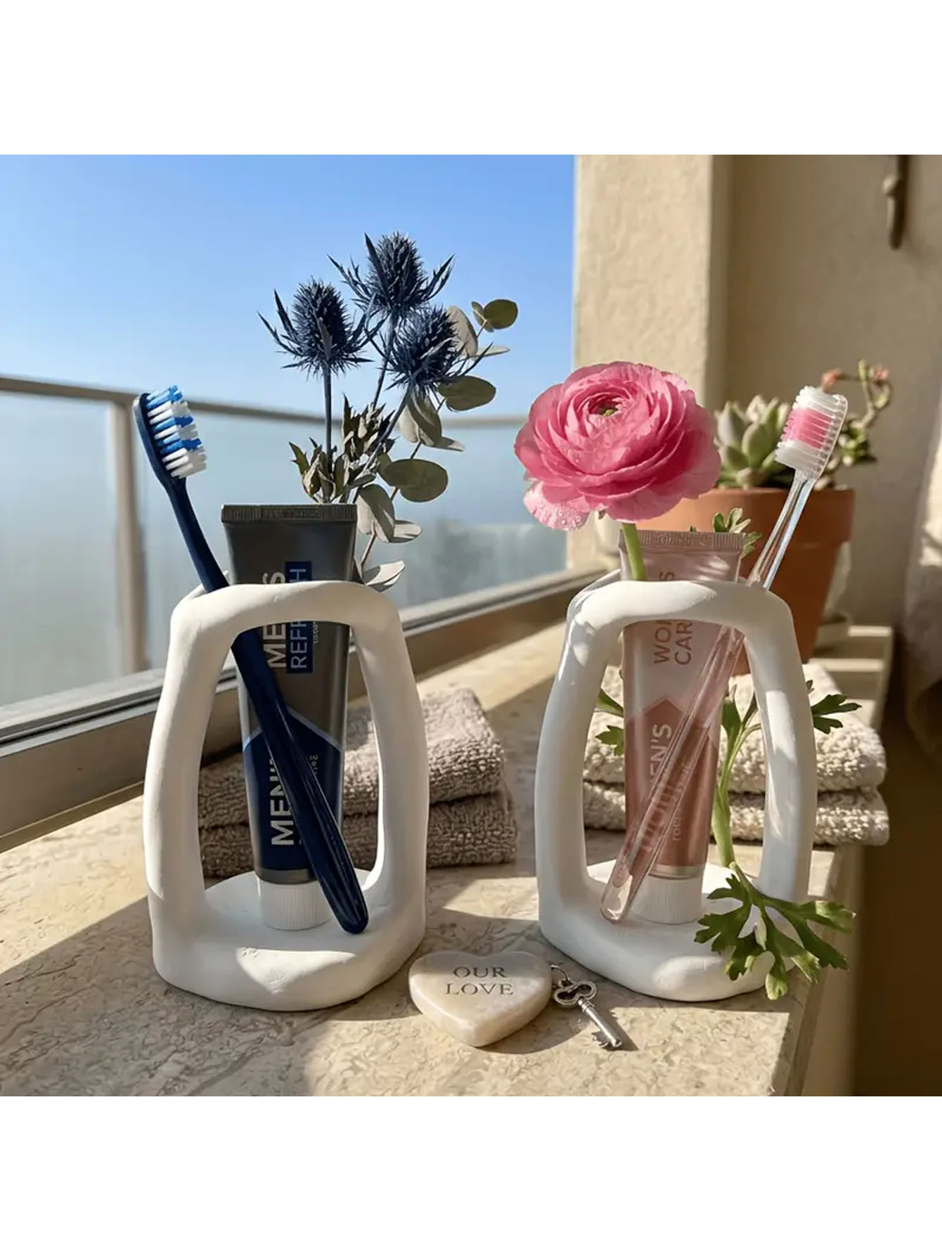 Home Decor Minimalist Style - حامل فرشاة أسنان بأسلوب نورديك بسيط