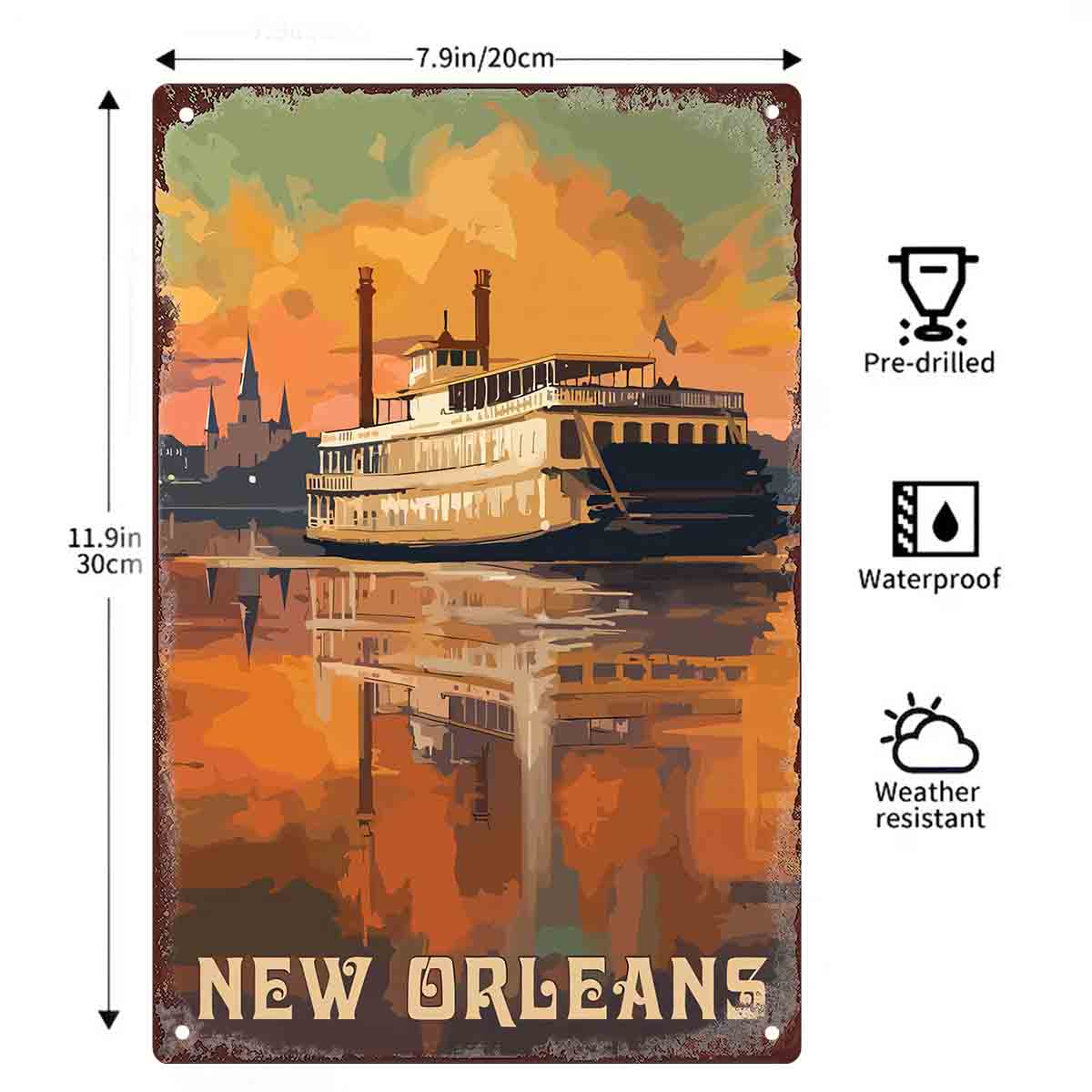 لافتة معدنية مسطحة ثنائية الأب - مراجعة Home Decor New Orleans وسعره