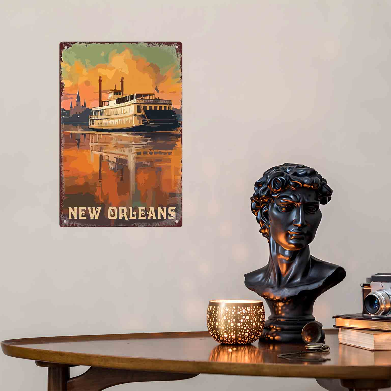لافتة معدنية مسطحة ثنائية الأب - مراجعة Home Decor New Orleans وسعره