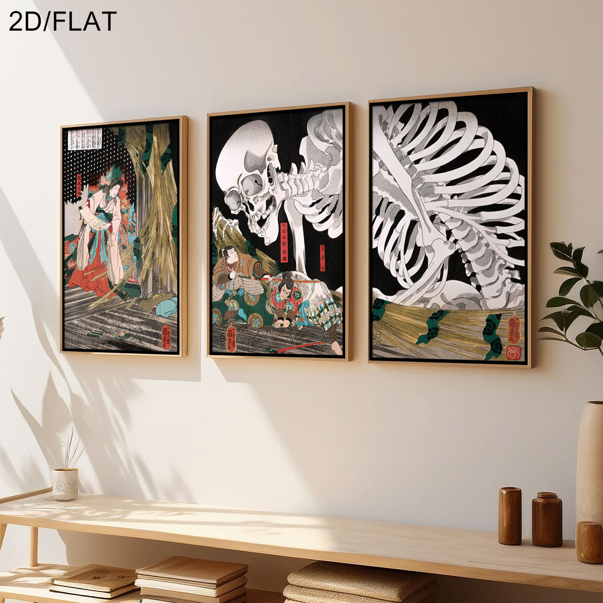 3 قطع من لوحات قماشية فنية بتص - مراجعة Home Decor Japanese وسعره