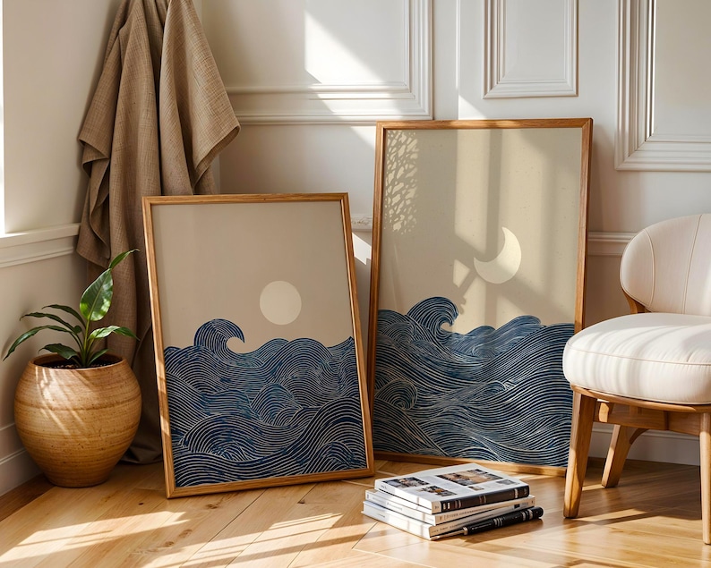 قطعتان من لوحات فنية جدارية عل - مراجعة Home Decor Minimalist Style وسعره