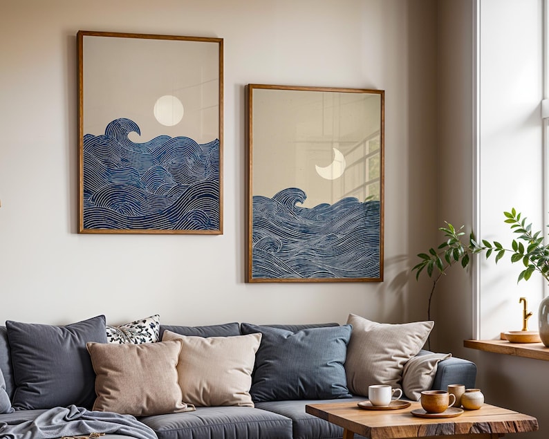 قطعتان من لوحات فنية جدارية عل - مراجعة Home Decor Minimalist Style وسعره