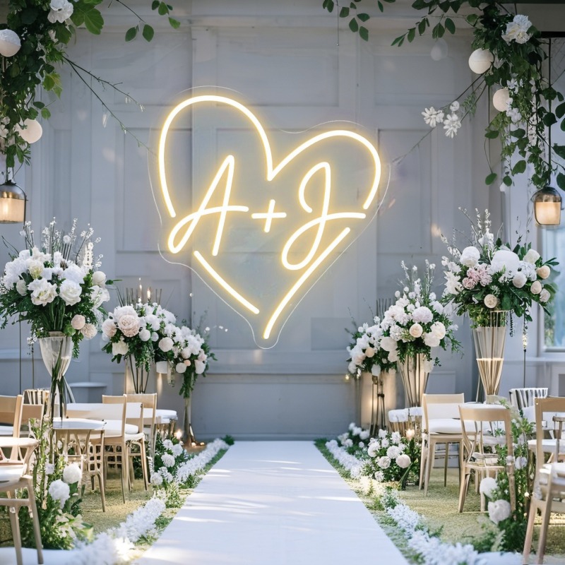 مخصص الأحرف الأولى القلب LED ا - مراجعة Home Decor Names وسعره