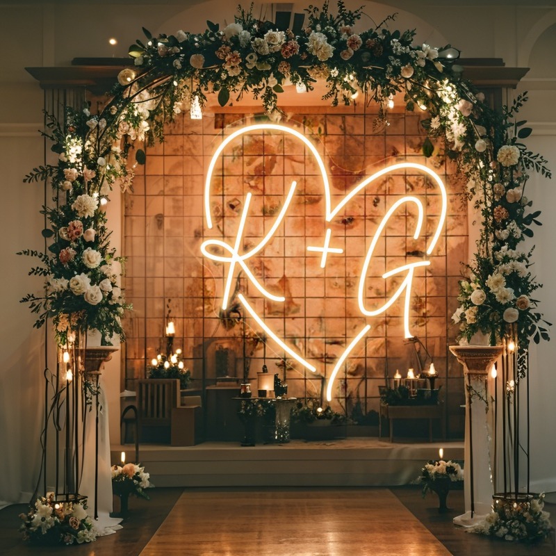 مخصص الأحرف الأولى القلب LED ا - مراجعة Home Decor Names وسعره