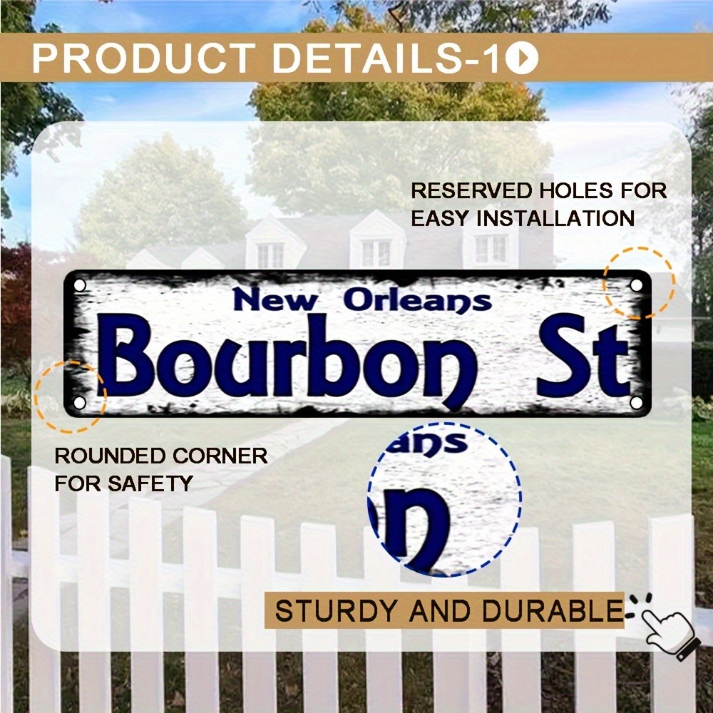 لافتة معدنية مخصصة لشارع بوربو - مراجعة Home Decor New Orleans وسعره