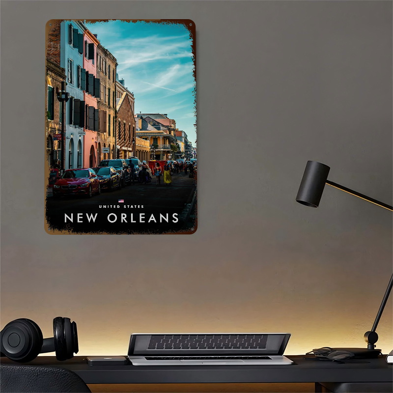 لافتات معدنية مطبوعة بتصميم مش - مراجعة Home Decor New Orleans وسعره
