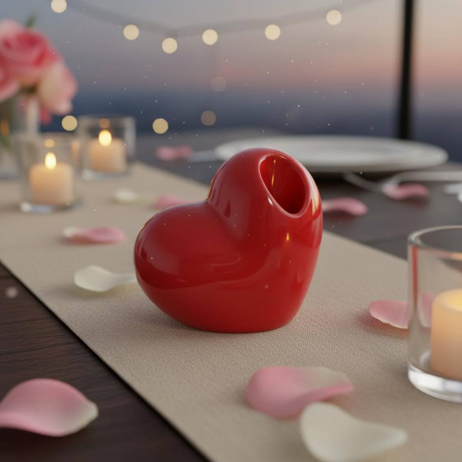 حامل شموع سيراميك على شكل قلب، - مراجعة Home Decor Minimalist Style وسعره