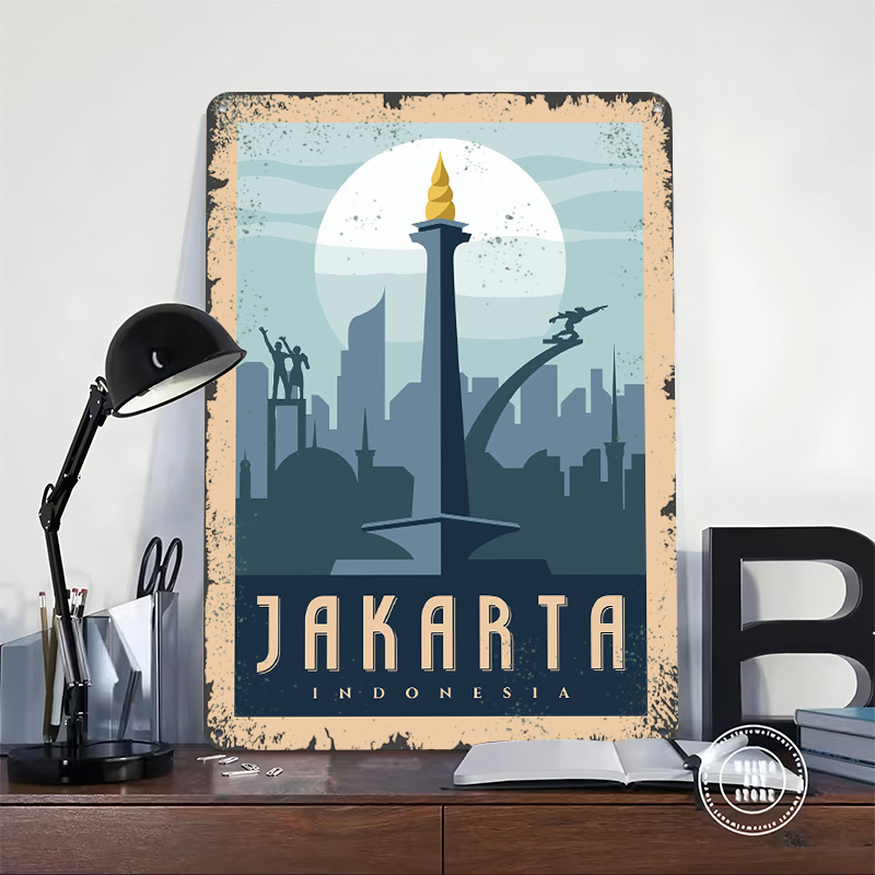 لوحة معدنية مخصصة لتزيين الجدر - مراجعة Home Decor Jakarta وسعره