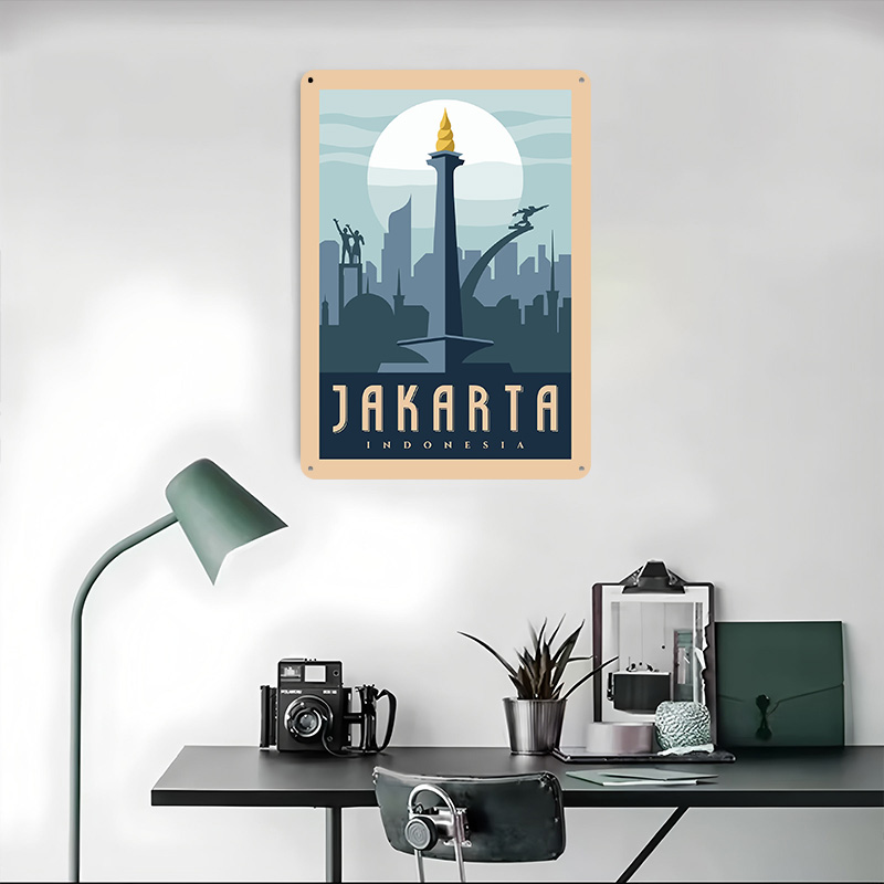 لوحة معدنية مخصصة لتزيين الجدر - مراجعة Home Decor Jakarta وسعره
