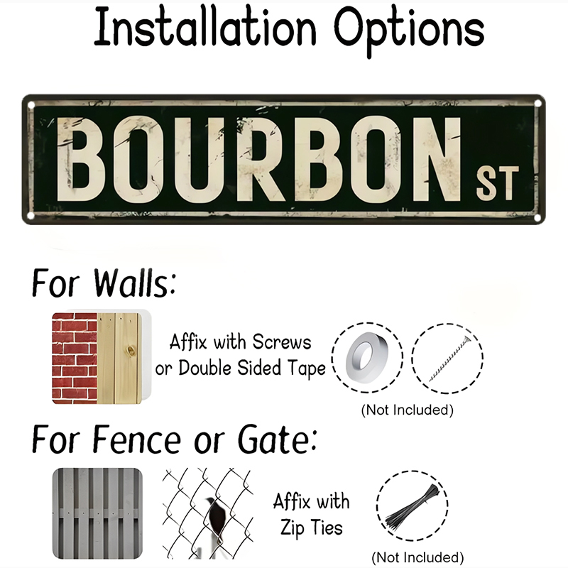 لافتة معدنية بتصميم شارع بوربو - مراجعة Home Decor New Orleans وسعره
