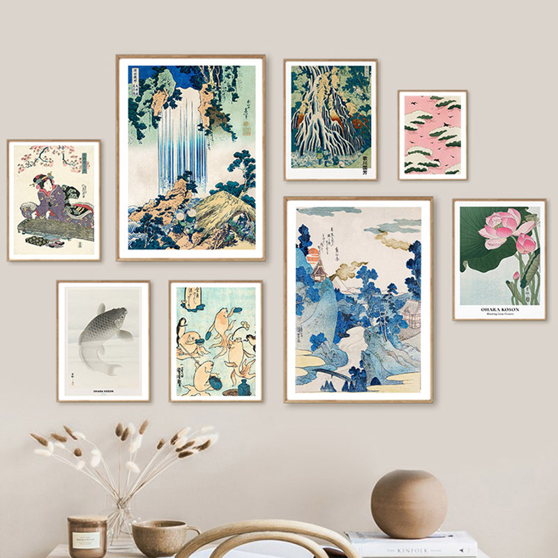 Hokusai Ohara Koson اليابانية  - مراجعة Home Decor Japanese وسعره