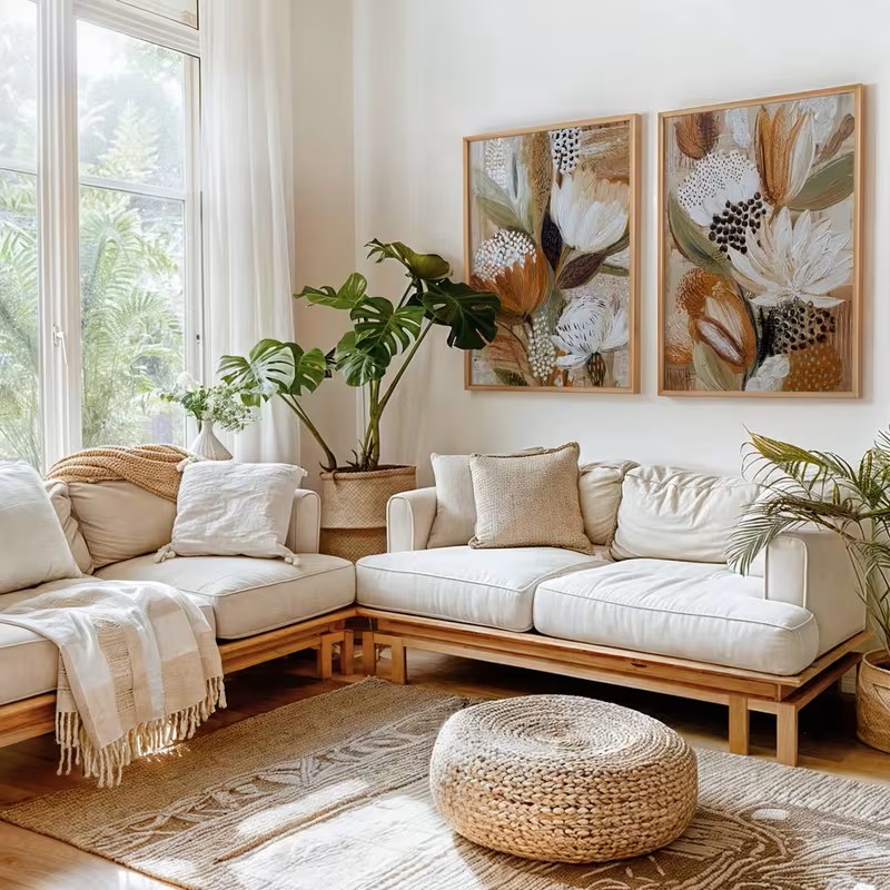 لوحات فنية عصرية من قطعتين بتص - مراجعة Home Decor Minimalist Style وسعره