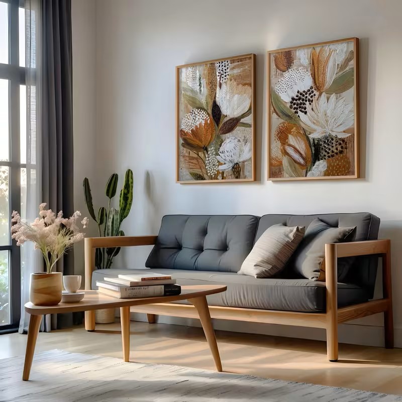 لوحات فنية عصرية من قطعتين بتص - مراجعة Home Decor Minimalist Style وسعره